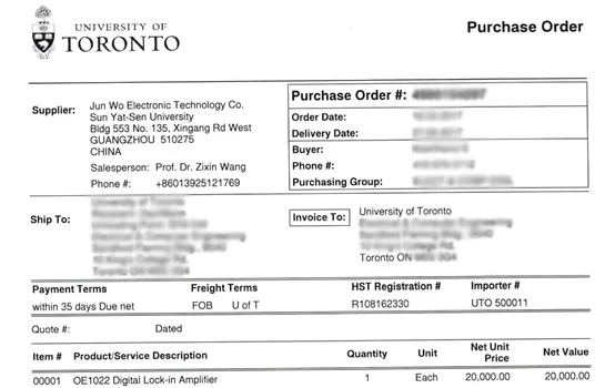 SSI Receives Order for Multiple Lock-in Amplifiers from the University of Toronto SSI Receives Order for Multiple Lock-in Amplifiers from the University of Toronto